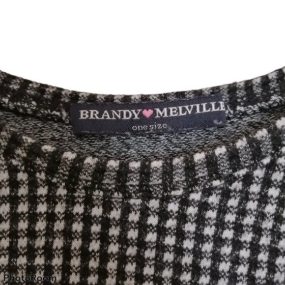 Brandy Melville Black Houndstooth Pattern Top - Picture 5 of 11